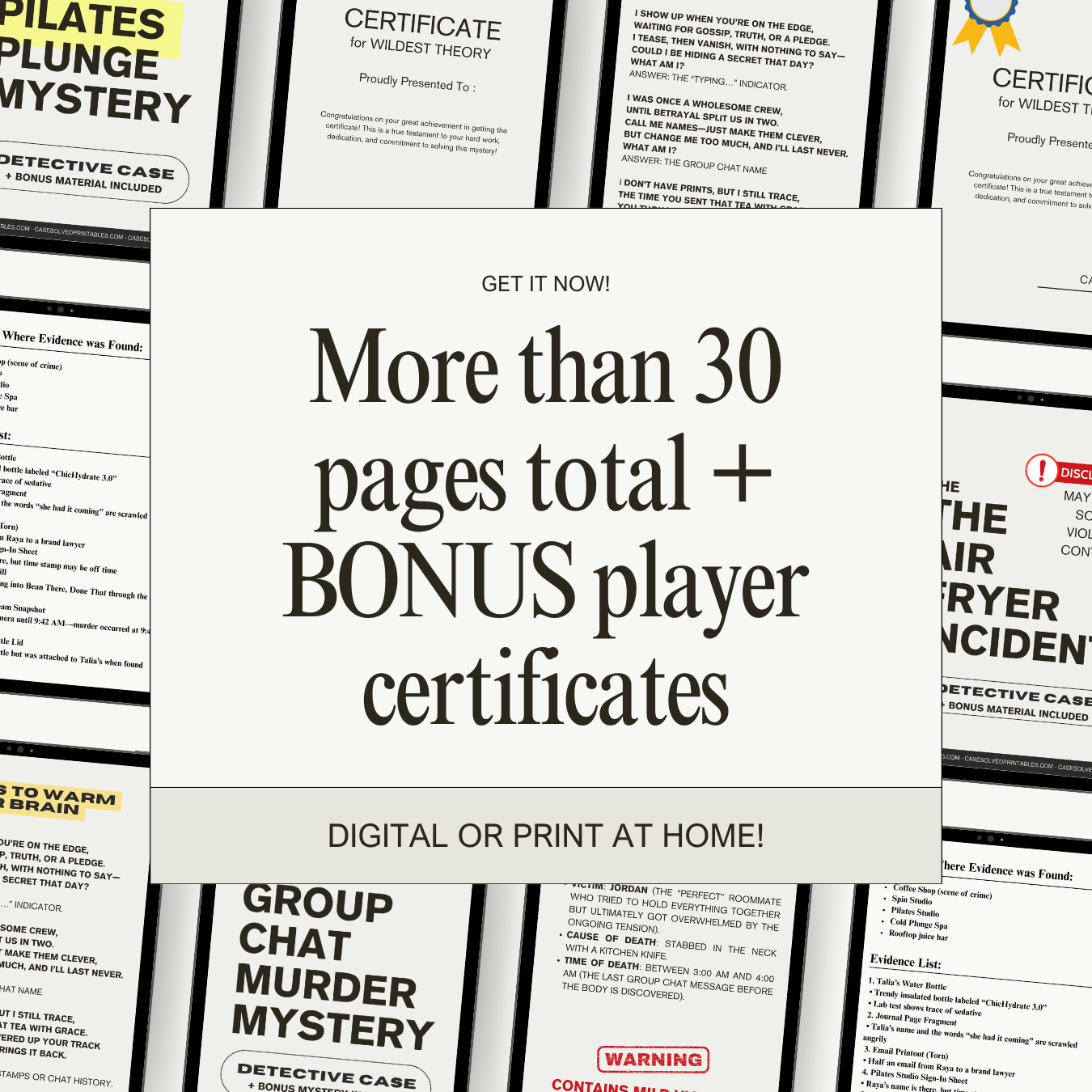 Bundle of 3 - Air Fryer Incident & Pilates Plunge & Group Chat Murder Mystery